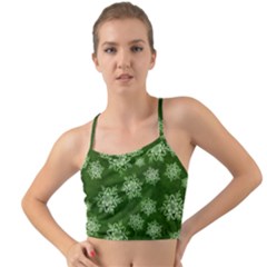 Snowflakes And Star Patterns Green Snow Mini Tank Bikini Top by artworkshop