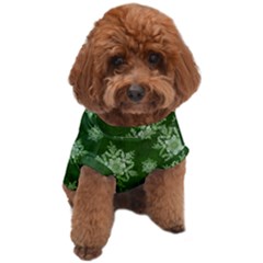 Snowflakes And Star Patterns Green Snow Dog T-shirt