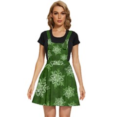 Snowflakes And Star Patterns Green Snow Apron Dress by artworkshop