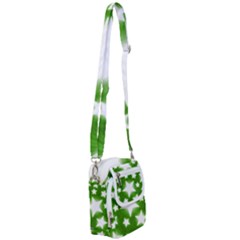 Snowflakes And Star Patterns Green Stars Shoulder Strap Belt Bag