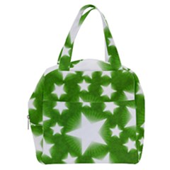 Snowflakes And Star Patterns Green Stars Boxy Hand Bag by artworkshop