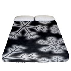 Snowflakes And Star Patterns Grey Frost Fitted Sheet (king Size) by artworkshop