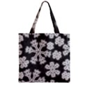 Snowflakes And Star Patterns Grey Frost Zipper Grocery Tote Bag View1