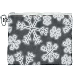 Snowflakes And Star Patterns Grey Frost Canvas Cosmetic Bag (xxxl) by artworkshop