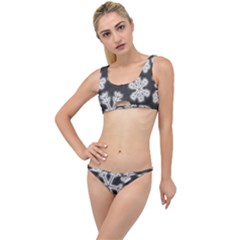 Snowflakes And Star Patterns Grey Frost The Little Details Bikini Set by artworkshop