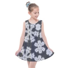 Snowflakes And Star Patterns Grey Frost Kids  Summer Dress by artworkshop