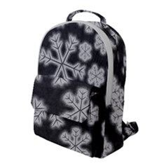 Snowflakes And Star Patterns Grey Frost Flap Pocket Backpack (large) by artworkshop