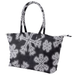 Snowflakes And Star Patterns Grey Frost Canvas Shoulder Bag by artworkshop