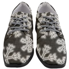 Snowflakes And Star Patterns Grey Frost Women Heeled Oxford Shoes by artworkshop