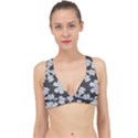 Snowflakes And Star Patterns Grey Frost Classic Banded Bikini Top View1