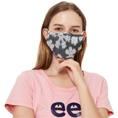 Snowflakes And Star Patterns Grey Frost Fitted Cloth Face Mask (adult) by artworkshop