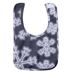 Snowflakes And Star Patterns Grey Frost Baby Bib by artworkshop