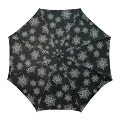 Snowflakes And Star Patterns Grey Snow Golf Umbrellas