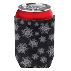 Snowflakes And Star Patterns Grey Snow Can Holder