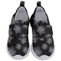 Snowflakes And Star Patterns Grey Snow Kids  Velcro No Lace Shoes View1