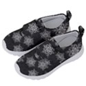 Snowflakes And Star Patterns Grey Snow Kids  Velcro No Lace Shoes View2