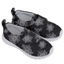 Snowflakes And Star Patterns Grey Snow Kids  Velcro No Lace Shoes View3