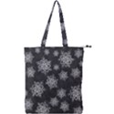 Snowflakes And Star Patterns Grey Snow Double Zip Up Tote Bag View1