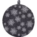 Snowflakes And Star Patterns Grey Snow Round Trivet View1