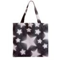 Snowflakes And Star Patterns Grey Stars Zipper Grocery Tote Bag View1