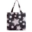 Snowflakes And Star Patterns Grey Stars Zipper Grocery Tote Bag View2