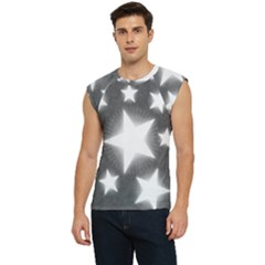 Snowflakes And Star Patterns Grey Stars Men s Raglan Cap Sleeve Tee by artworkshop