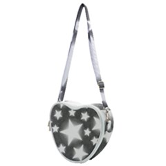 Snowflakes And Star Patterns Grey Stars Heart Shoulder Bag by artworkshop