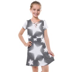 Snowflakes And Star Patterns Grey Stars Kids  Cross Web Dress by artworkshop