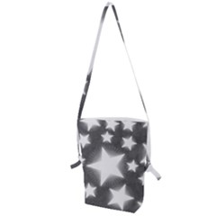 Snowflakes And Star Patterns Grey Stars Folding Shoulder Bag by artworkshop