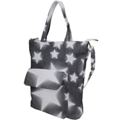 Snowflakes And Star Patterns Grey Stars Shoulder Tote Bag by artworkshop