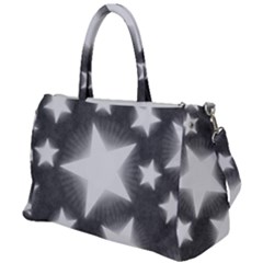 Snowflakes And Star Patterns Grey Stars Duffel Travel Bag by artworkshop