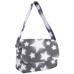 Snowflakes And Star Patterns Grey Stars Courier Bag by artworkshop