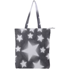 Snowflakes And Star Patterns Grey Stars Double Zip Up Tote Bag by artworkshop