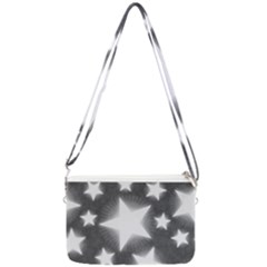 Snowflakes And Star Patterns Grey Stars Double Gusset Crossbody Bag by artworkshop