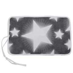 Snowflakes And Star Patterns Grey Stars Pen Storage Case (m) by artworkshop