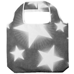 Snowflakes And Star Patterns Grey Stars Foldable Grocery Recycle Bag by artworkshop