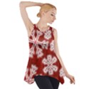 Snowflakes And Star Patterns Red Frost Side Drop Tank Tunic View1