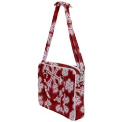 Snowflakes And Star Patterns Red Frost Cross Body Office Bag by artworkshop