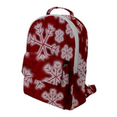 Snowflakes And Star Patterns Red Frost Flap Pocket Backpack (large) by artworkshop