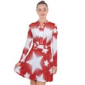 Snowflakes And Star Patterns Red Stars Long Sleeve Panel Dress View1