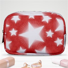 Snowflakes And Star Patterns Red Stars Make Up Pouch (small) by artworkshop