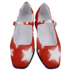 Snowflakes And Star Patterns Red Stars Women s Mary Jane Shoes by artworkshop