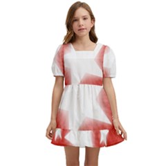 Snowflakes And Star Patterns Red Stars Kids  Short Sleeve Dolly Dress by artworkshop