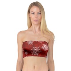 Snowflakes And Star Patternsred Snow Bandeau Top by artworkshop