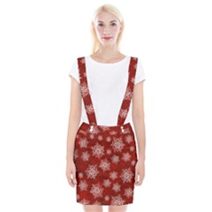 Snowflakes And Star Patternsred Snow Braces Suspender Skirt by artworkshop