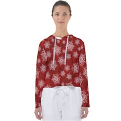 Snowflakes And Star Patternsred Snow Women s Slouchy Sweat by artworkshop