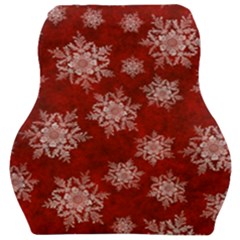 Snowflakes And Star Patternsred Snow Car Seat Velour Cushion  by artworkshop