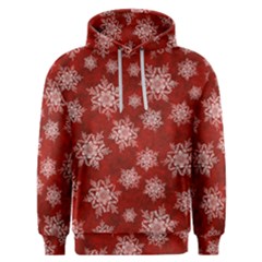 Snowflakes And Star Patternsred Snow Men s Overhead Hoodie by artworkshop