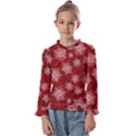 Snowflakes And Star Patternsred Snow Kids  Frill Detail Tee View1