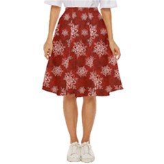 Snowflakes And Star Patternsred Snow Classic Short Skirt by artworkshop